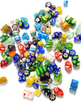 100 Pieces Assorted Glass Beads for Jewelry Making Adults, Large and Small Mixed Shaped Glass Beads Bulk for DIY Necklaces Bracelets, Crafting Supplies Kit