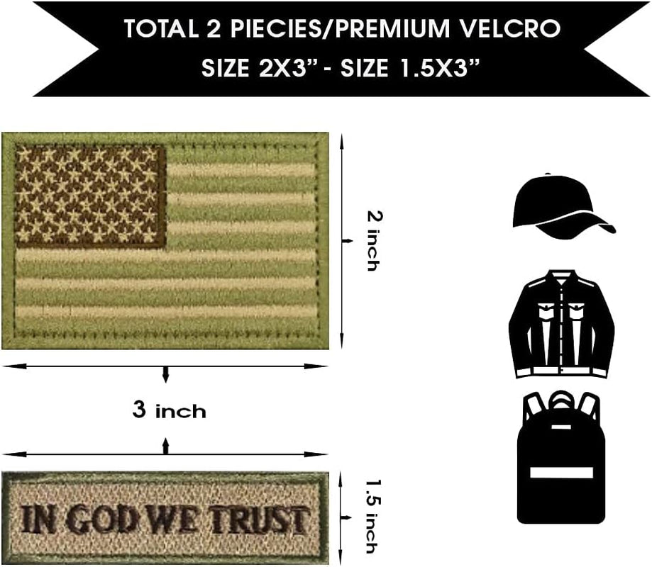 American Flag Patch, 10 Bundle-Set, Tactical Morale Military Patches of USA US for Backpacks Hat Army Gears Etc