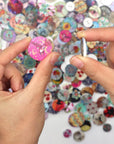 400 Pcs Wooden Buttons,Many Styles Decorative Sewing Button,Buttons for Crafts,2 Holes round Decorative Painted Wood Buttons,Cute Buttons,3D Buttons for DIY Sewing(20Mm,15Mm,25Mm)