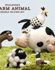 Needle Felting Kit, Farm Animals, Felting Kit for Beginners Adult, Felting Supplies Included - White Mini Felting Pad, Soft Felting Wool, 4 Felting Needles and Clear English Instructions
