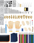 Wood Burning Kit for Adults with Gloves, 130Pcs Wood Burning Pen Tool Set with Adjustable Temperature 200~450 °C Switch Pyrography Pen Kit for Embossing Carving Soldering