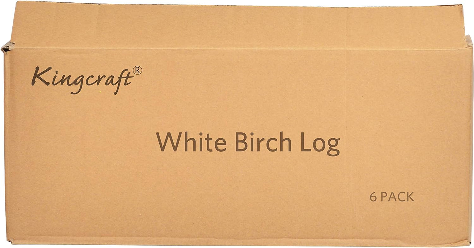 6 Pack Large Birch Logs for Fireplace Unfinished Wood Crafts DIY Home Decorative Burning(Logs:2.4"-3.1" Dia. X 16" Long)