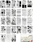 36 PCS Plastic Journal Stencils for Bullet Junk Journal Notebook Diary Drawing Scrapbook Journal Stencil Templates 4X7 Inch