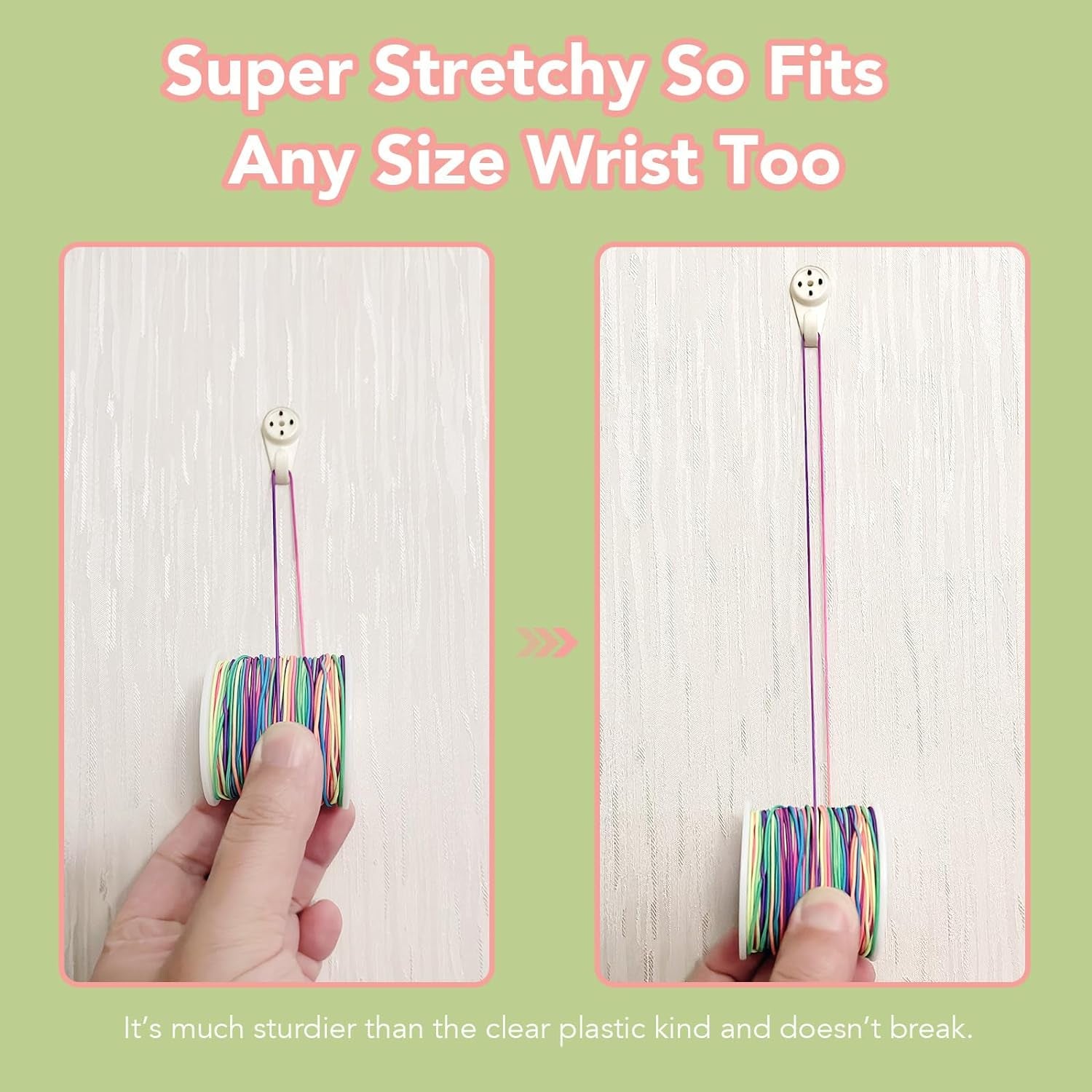 Stretchy Bracelet String, 2 Rolls 1Mm Sturdy Elastic String for Bracelets, Elastic Cord for Jewelry Making, Beading, Necklaces and Crafts