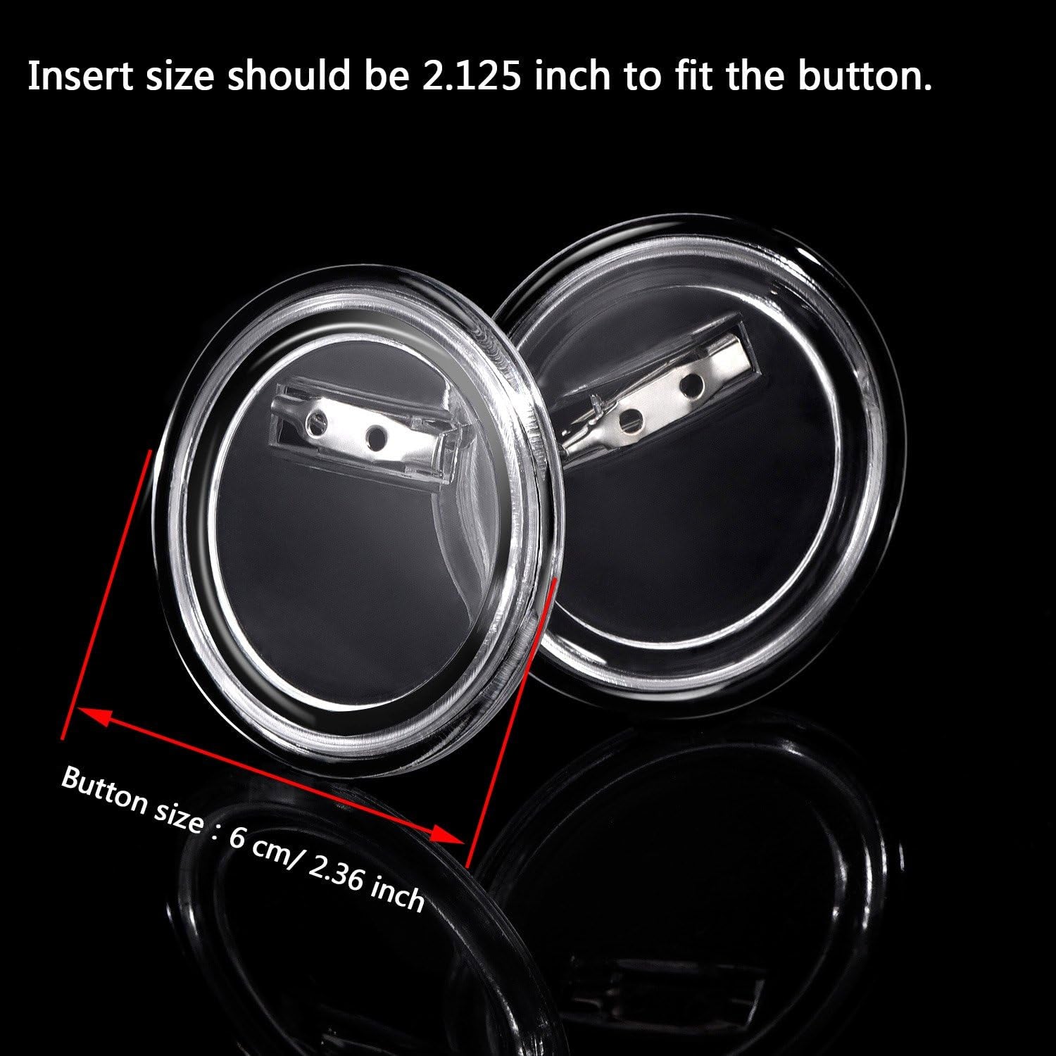 25 Sets 1.5 Inch Design a Button Clear Acrylic Button Badges Kit with Pins for DIY Crafts and Craft Activities (1.5 Inch)