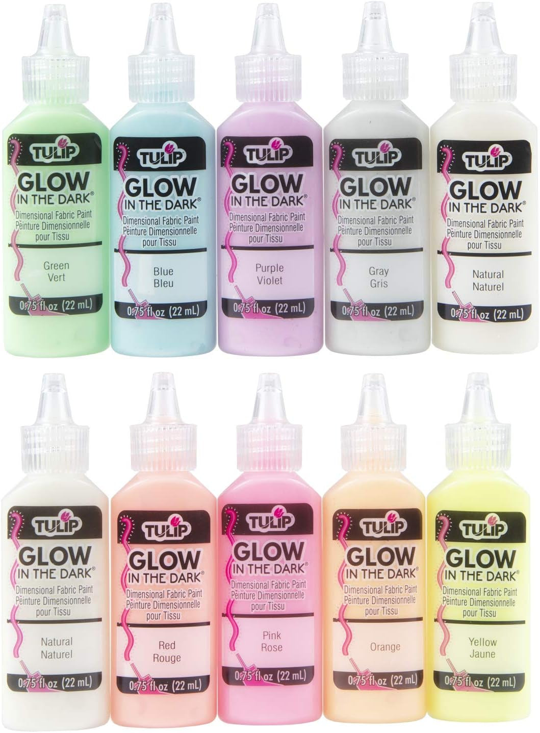 Dimensional Paint Kits 44417 Dfpt Multi 0.75Oz Glow 10Pk Arch, 0.75 Fl Oz (Pack of 10), as Detailed