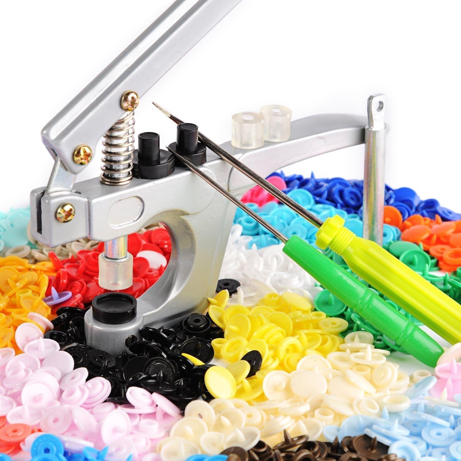 Snaps and Snap Pliers Set, 375 Sets T5 Plastic Buttons for Sewing and Crafting