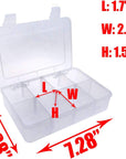 8-Grid Snack Box Container with Removable Dividers Plastic Organizer Box for Candies Snacks Electronics Jewelry Small Parts (7.3In X 4.9In)