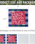 2 Pcs Back and Body Hurts Patches, Funny Morale Patch for Blue Collar Worker Builder, Embroidered Tactical Patch for Backpacks, Hard Hats, Dog Harnesses, Vests, Bags