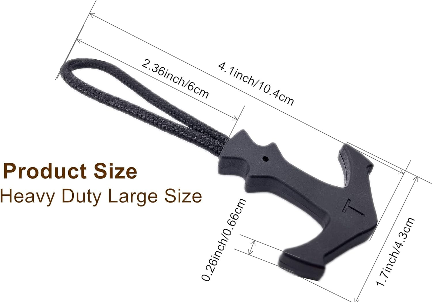 Heavy Duty Zipper Pulls,Zipper Extender,Replacement Paracord Zipper Pull,T Shape Large Size Tab Tags Extension Cord Fixer for Luggage,Backpacks,Jackets,Purses,Handbags Black 5Pcs