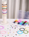 1100PCS 6Mm Glass Beads for Jewelry Making, 24 Vibrant Colors Crystal round Glass Beads for Bracelets, Complete Bracelet Making Sets for Girls DIY Crafts & Friendship Bracelets