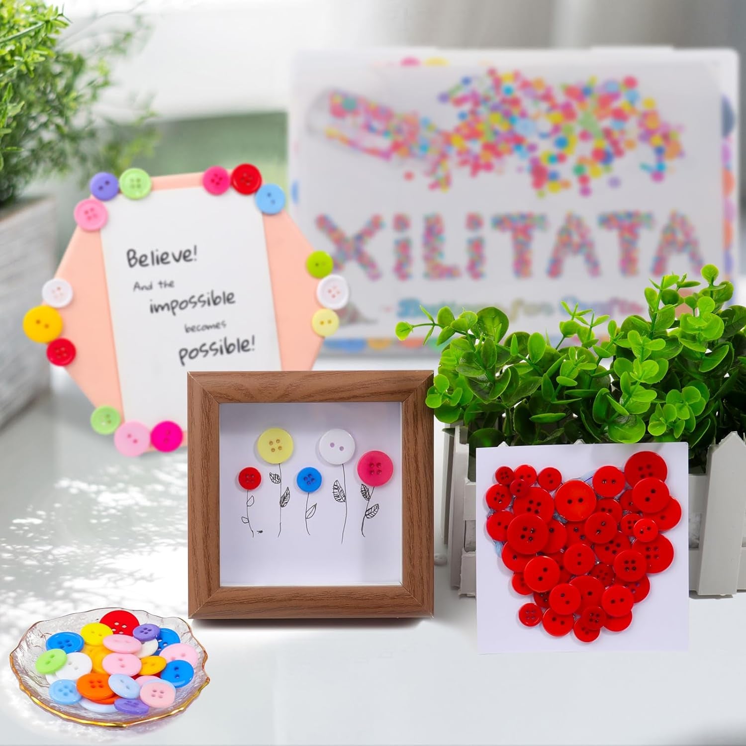 1000Pcs Button for Crafts Assorted Sizes Buttons for Sewing Resin round Buttons for Crafting Arts DIY Mixed Color