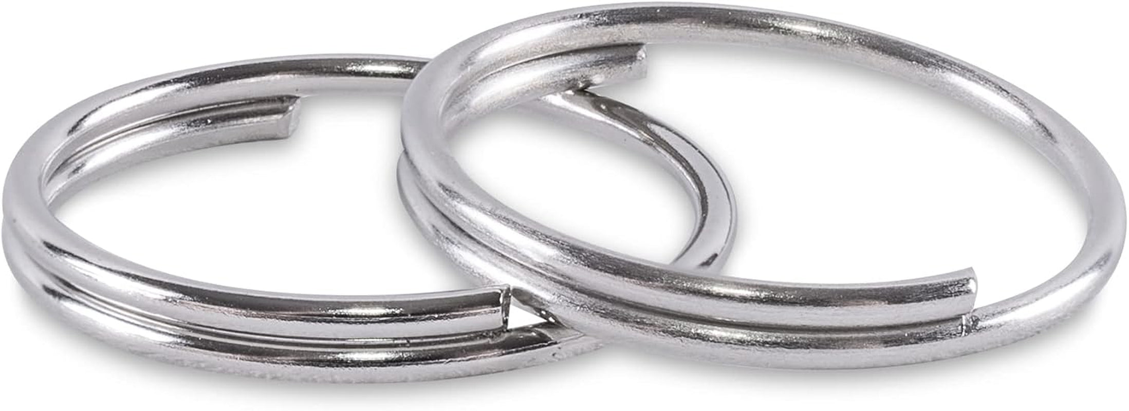 1" (25Mm) Nickel Plated Silver Steel round Edged Split Circular Keychain Ring Clips for Car Home Keys Organization, Arts & Crafts, Lanyards (100)