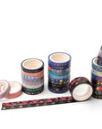 Skinny Galaxy Washi Tape Set 30 Rolls Gold Foil Decorative Starry Space Masking Tapes for Arts, DIY Crafts, Journals, Planners, Scrapbook, Wrapping