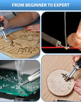 Wood Burning Kit for Adults with Gloves, 130Pcs Wood Burning Pen Tool Set with Adjustable Temperature 200~450 °C Switch Pyrography Pen Kit for Embossing Carving Soldering
