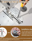 Sewing Rolled Hemmer Foot Set 8 Pcs (3/4/5/6/7/8/9/10 MM), 1 Pcs Sewing Magnetic Seam Guide, Rolled Hem Hammer Foot, Sewing Machine Tools & Accessories, Universal Sewing Machine Screws (3 Pcs)