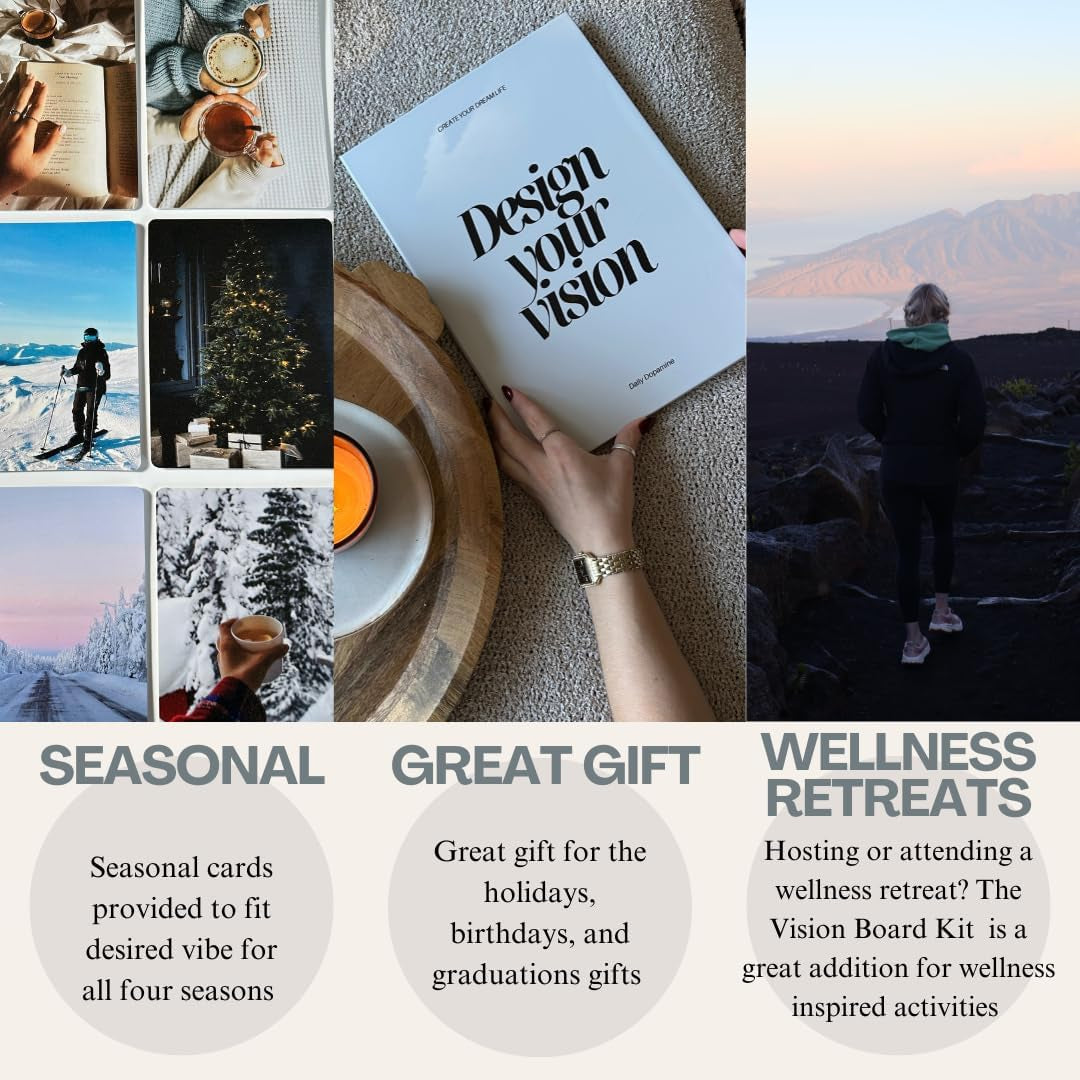 2024 Vision Board Kit - Vision Board Kit Supplies, Collage Images, Dream Board, & Mood Board - 150 Vision Board Images and Inspiring Quotes - Affirmation Cards & Goal-Setting