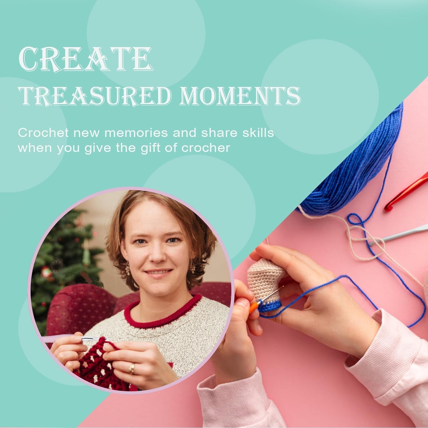 Crochet Hooks 11 Size Crochet Hook Set with Soft Handle and Case Crochet Needle Kit for Beginners Knitting Needle Kit Yarn Crochet Kit 2Mm(B) to 8Mm(L)