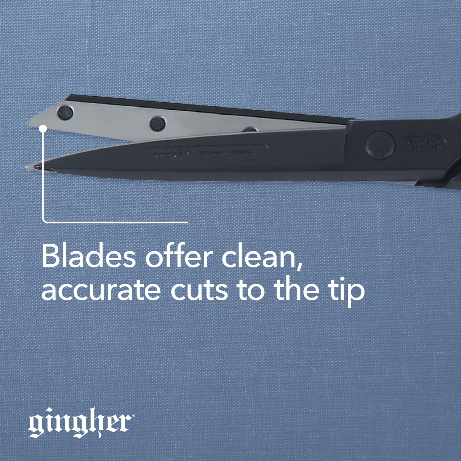 Featherweight Bent Handle Scissors - 8" Stainless Steel Shears - Sharp Fabric Scissors - Black