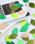150 Pieces Fake Fabric Leaves Mixed Artificial Leaves for Scrapbook, Craft Project, Wedding, Party Decoration (Green Series)