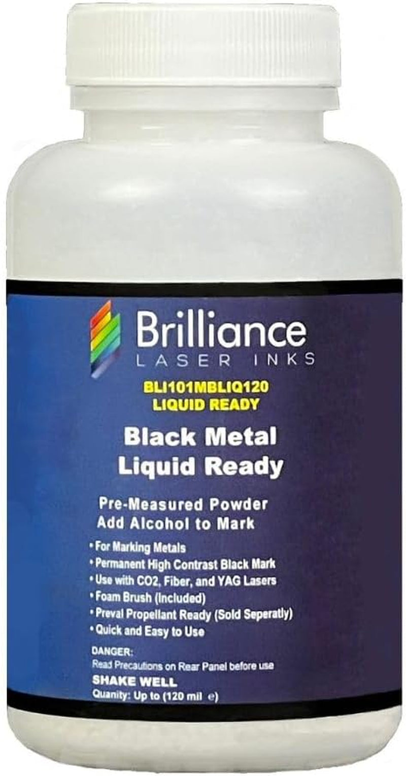Liquid Ready Laser Marking Powder-"" -BLI101MBLIQ120- Black Laser Ink for Metals Marking with Co2/Fiber/Yag (120 Ml, Black)