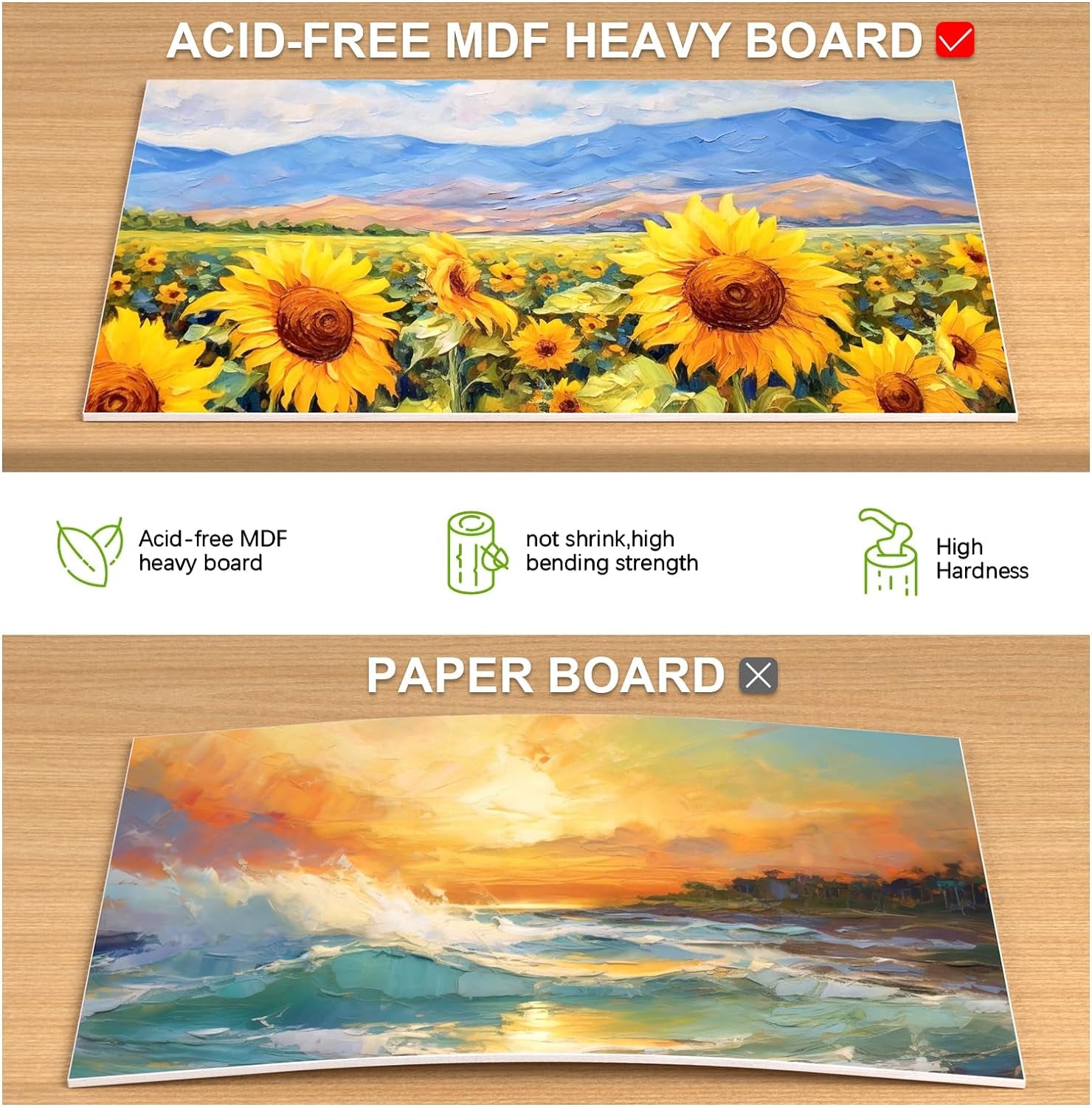 Canvas Boards for Painting 32 Pack, Paint Canvas Panels Set - 5X7, 8X10, 9X12, 11X14 Inches, Pre-Primed 100% Cotton Blank Canvases for Oil Acrylic Watercolor Pouring Paint for Kids &amp; Artists