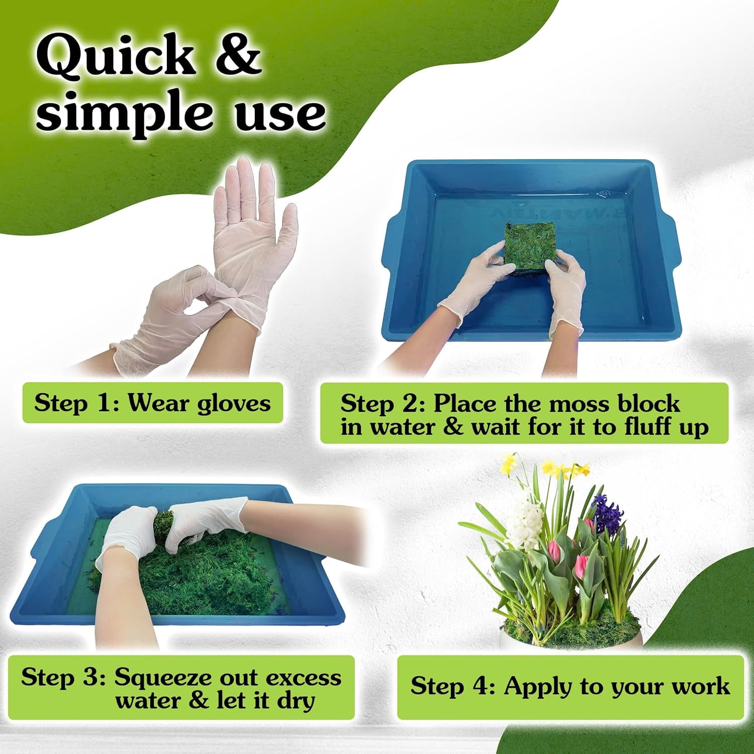 Green Craft Moss, Real Forest Moss for Planters, Decorative Moss for Table Centerpieces Wedding Christmas Fairy Party Decor, Forest Moss for Indoor Planters, DIY Project 7 Oz