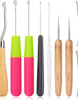 9 Pcs Crochet Hooks for Hair, Latch Hook Tool, Crochet Hair Needle, Hair Locking Tool for Dreads, Interlocking Tool for Locs