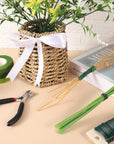 Floral Tape and Floral Wire Floral Arrangement Kit,Green Floral Tape and Boutonniere Pin White Ribbon Wire Cutter 22 Guage Floral Stem Wire for Wreath Making Supplies