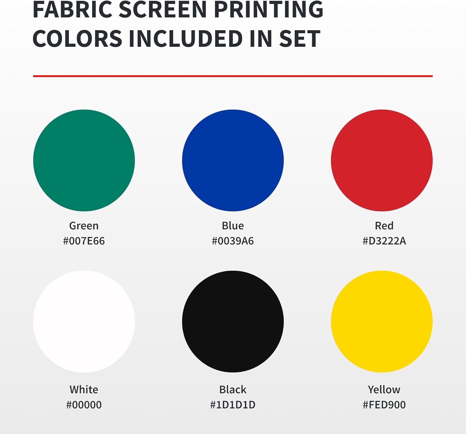 Fabric Screen Printing Ink Starter Set, 6-Colors, 4-Ounce for T-Shirt and Silkscreen Printmaking