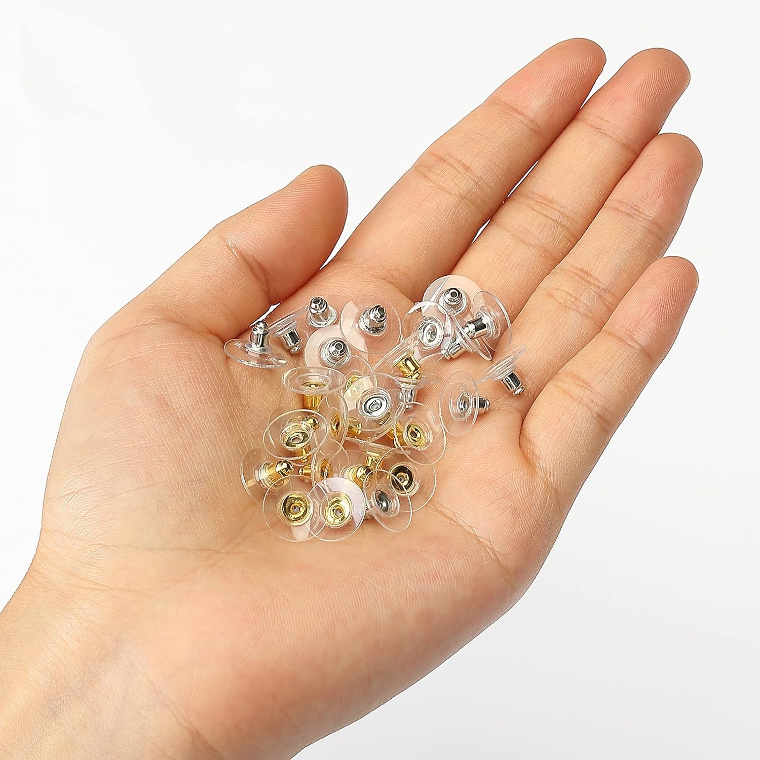 - Bullet Clutch Earring Backs with Pad, 76 Pcs, Gold &amp; Silver, Rubber Earring Backings, Earring Backs for Studs, Earring Backs Replacements, Pierced Earring Backs, Earring Stoppers.