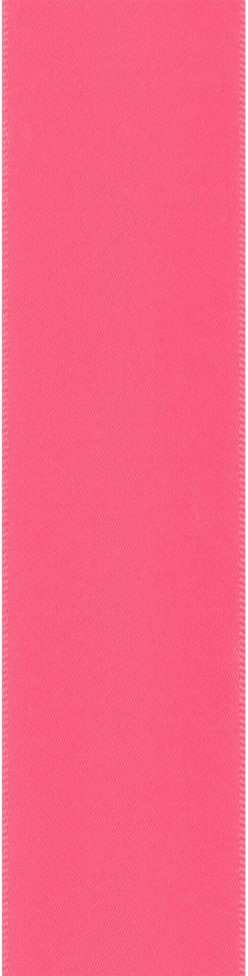 Offray 1.5" Wide Single Face Satin Ribbon, 4 Yds, 1-1/2 Inch X 12 Feet, Shocking Pink