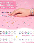 2200PCS Pearl Beads, 4/6/8/10Mm Multicolor Pearl Beads Loose Pearls for Crafts with Holes for Jewelry Making, Small Pearl Filler Beads for Crafting Bracelet Necklace Earrings