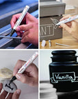 White and Black Paint Pens Paint Markers - 6 Pack Permanent Oil Based Paint Pen, Medium Tip, Quick Dry and Waterproof Marker for Rock, Wood, Metal, Plastic, Canvas, Glass, Ceramics, Rubber, Stone