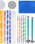 19PCS Mandala Dotting Tools Set with a Zipper Storage Bag for Painting Rocks,  Mandala Stencil Ball Stylus Paint Tray Set
