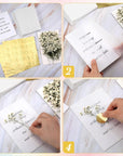 50 Pcs Wedding Invitations Wraps Set Include Pre Folded Vellum Jackets for 5X7 Invitations Natural Dried Pressed Flowers Gold Self Adhesive Envelope Seal Stickers for Craft DIY
