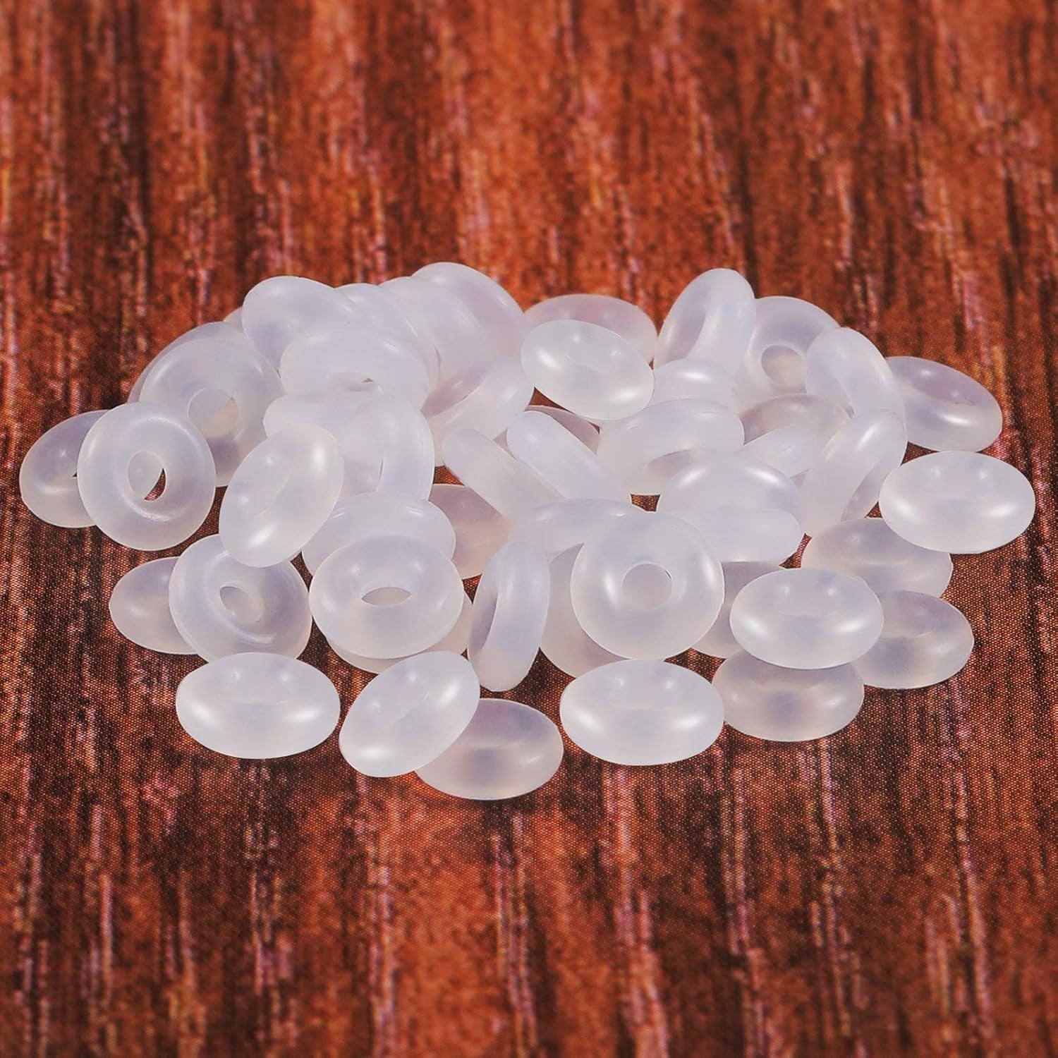 300 Pieces Silicone Rubber Stopper Rings Clear Rubber O Rings Rubber Spacer Beads Rings for Bracelet Necklace DIY Jewelry Making Accessories