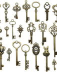 Vintage Skeleton Key in Antique Bronze Style - Set of 46Pcs (HM107)