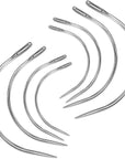 2 Sets 2'' / 2.5'' / 3 ''/ 3.5 '' Curved Leather Hand Sewing Needles C Type Needles for Carpet Leather Canvas Repairing Weaving Crafts