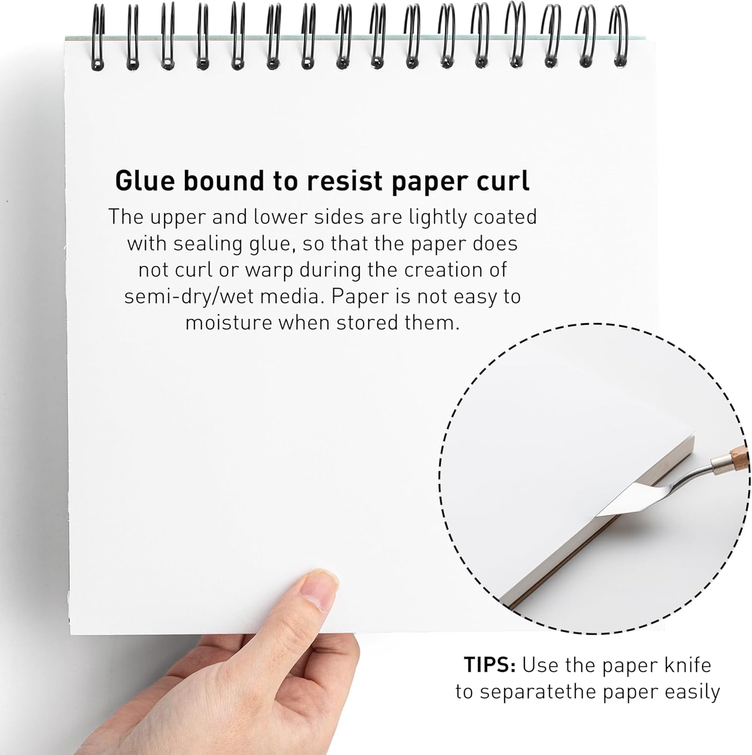 Gouache Pad 8.5X8.5''(98Lb/160G) 50 Sheets Mix Paper Pad, Side Wire Bound, Fine Texture, in Gouache Acrylic Art Pad for Sketching, Ink Sketch Book, Art Supplies Drawing Pad Gift （Green）