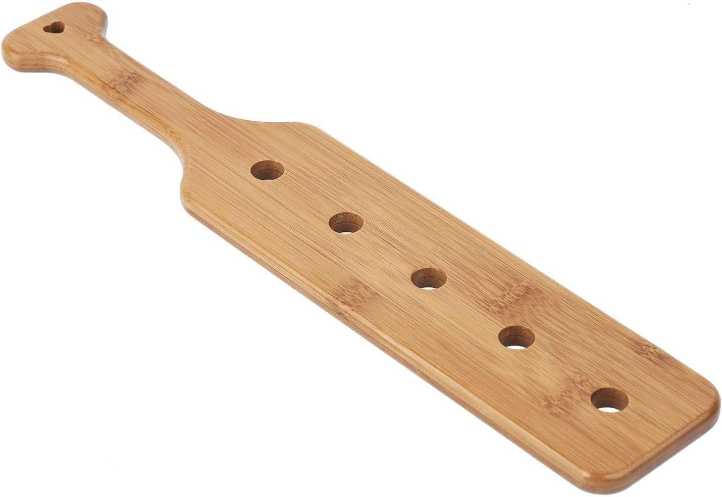 14Inch Bamboo Paddle with Holes, Solid Wood Paddle with Smooth Surface, 1 Pack,1