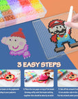 10000, 36 Colors Fuse Beads Kit 5Mm DIY Art Craft Toys for Kids with 4 Pegboards, 60 30 Pattern Paper| B, 10000Pcs