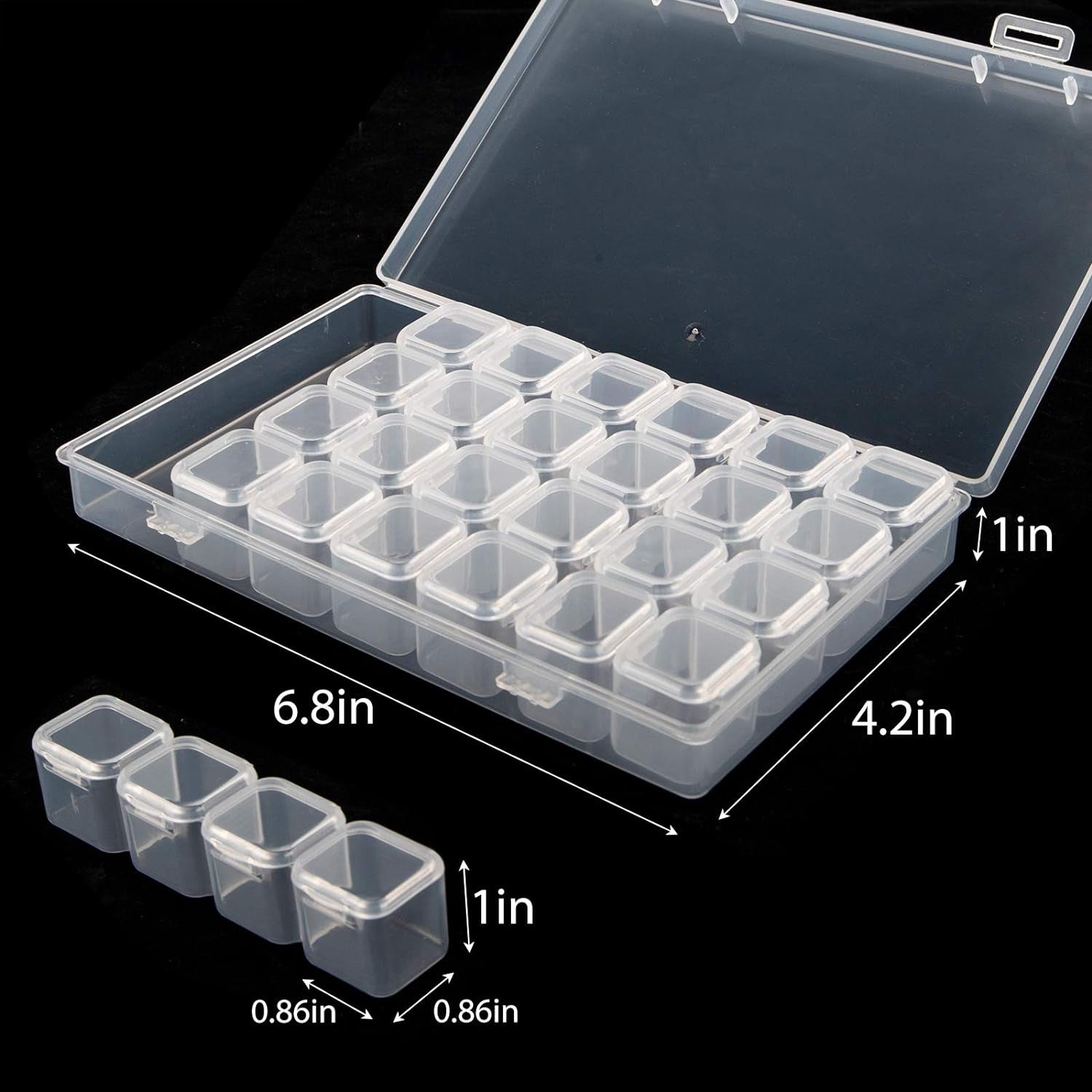 280 Slots Diamond Painting Storage Containers Diamond Accessories and Tools Boxes Bead Organizer 28 Grids 10Pcs with 400Pcs Label Stickers for Nail Craft