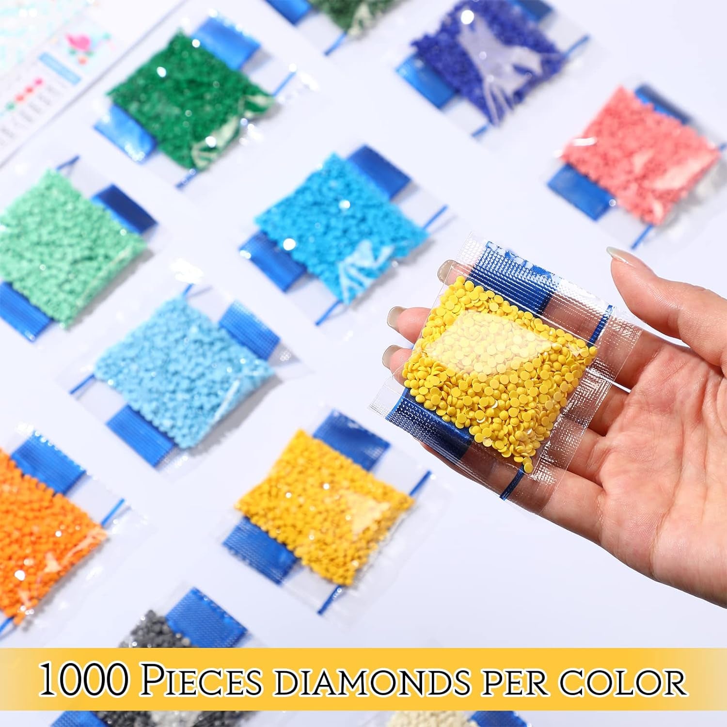 60000 Pcs Rhinestones Diamond Painting Beads Flat Bottom round Resin Diamond Beads Diamond Art Replacement Diamonds for DIY Craft Diamond Painting Accessories (Bright Color)