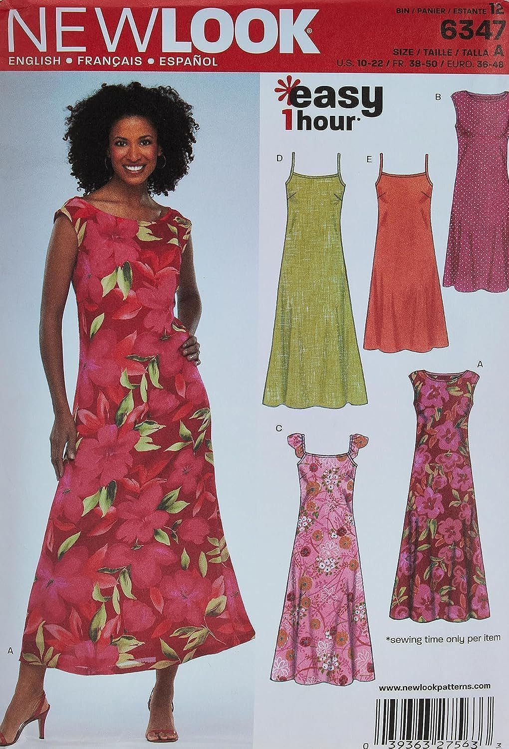 Sewing Pattern 6347 Misses Dresses, Size a (10-12-14-16-18-20-22)
