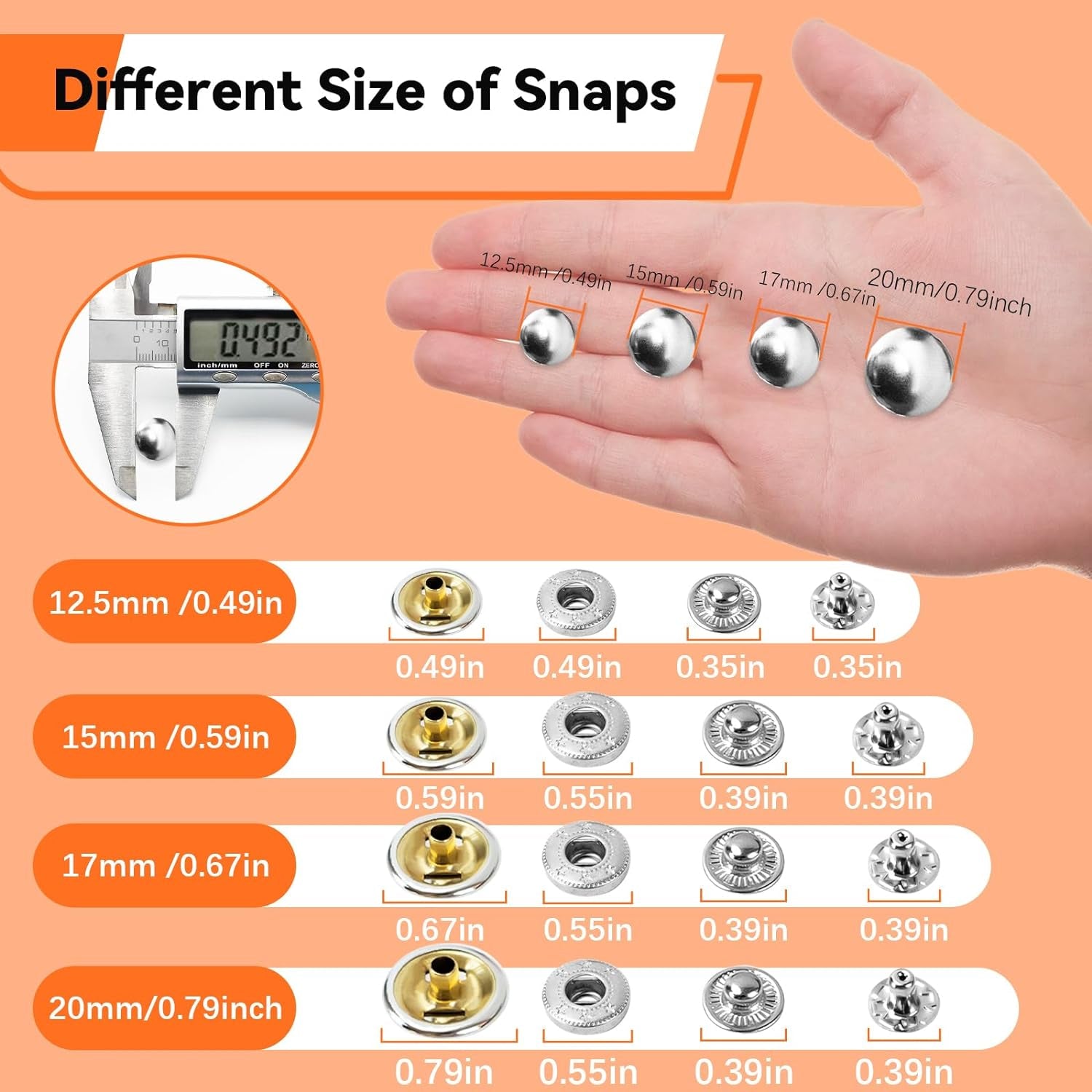 Leather Snaps and Fasteners Kit, Snap Button Kit Snaps Press Pliers and 15Mm Metal Leather Buttons, 40Sets 4Colors Leather Snaps for Fabric, Clothes, Jackets, Purse, Belts, Bags, Leather Snaps