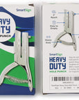 Single Hole Heavy Duty Hand Held Hole Punch - 1/8 Inch (3 Mm) Hole Punch, 2 Inch Reach, for Id Card, PVC Card, Badge, Foil, 5" Tall, Silver