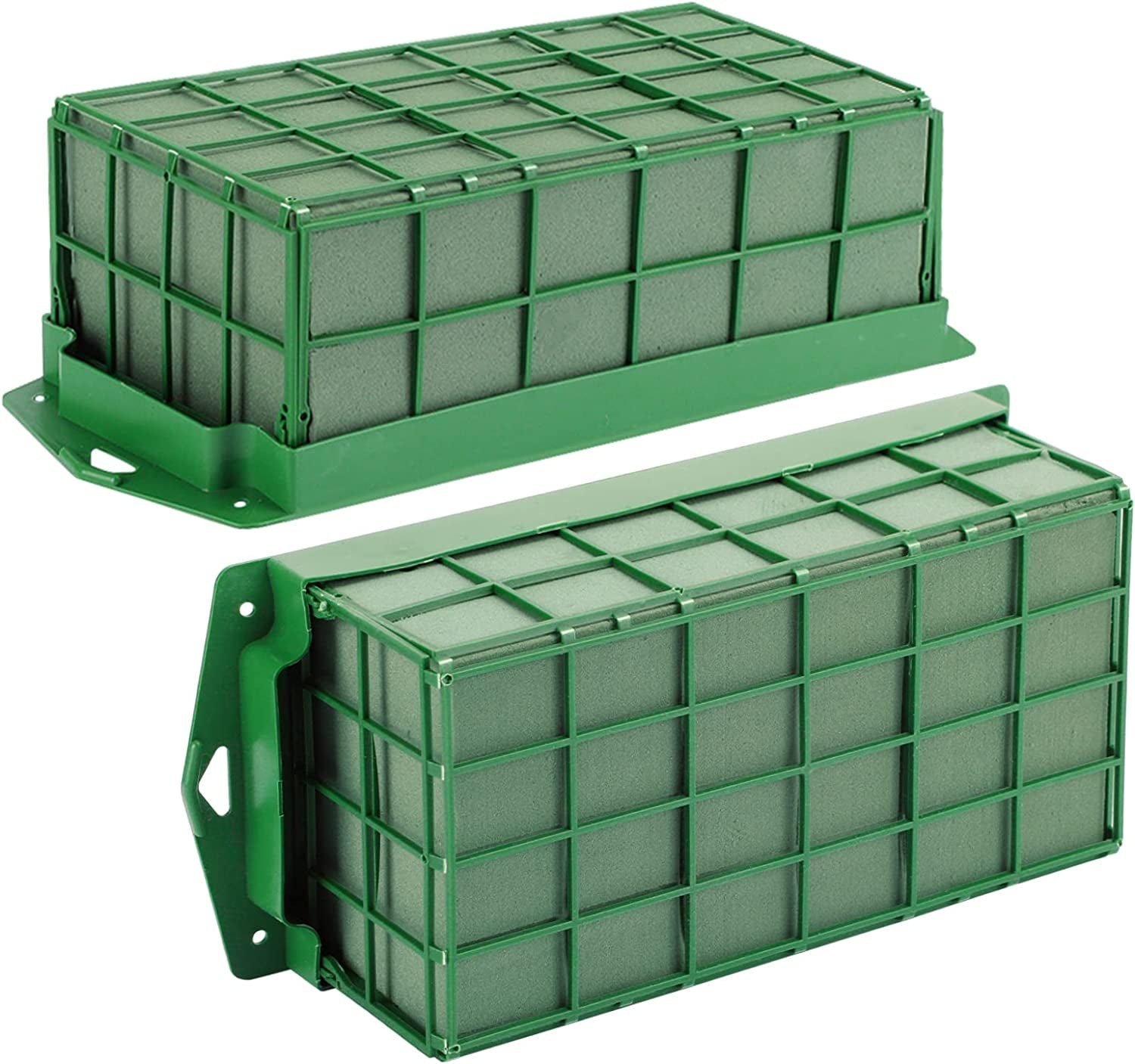 2 Pieces Floral Foam Cage Flower Holder with Floral Foam for Fresh Flower Arrangement and Wedding Holiday Decorations