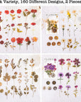 Pressed Flower Themed Stickers Set (320 Pieces) Dried Flowers Resin Stickers Decals Floral Botanical Journaling Stickers for Scrapbook Supplies Junk Journal Bullet Journal Planner Laptops