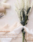 Chiffon Ribbon Fringe Silk Ribbon 9 Rolls Handmade Frayed Edges Ribbon 1.5 Inch X 3 Yard Fabric Boho Ribbon for Gift Wrapping Wedding Invitations Decoration DIY Craft Bridal Bouquets